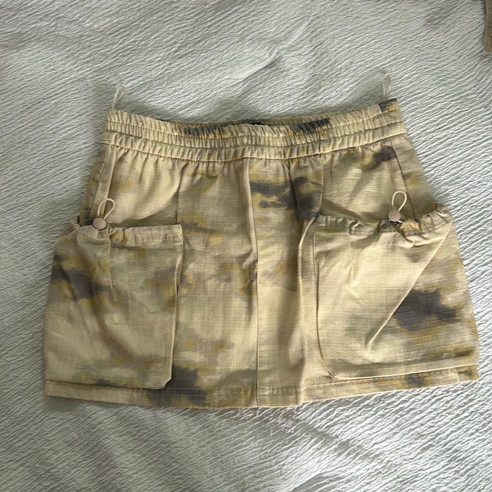 Brand new Cream and Gray Mini Cargo Skirt for Casual Wear